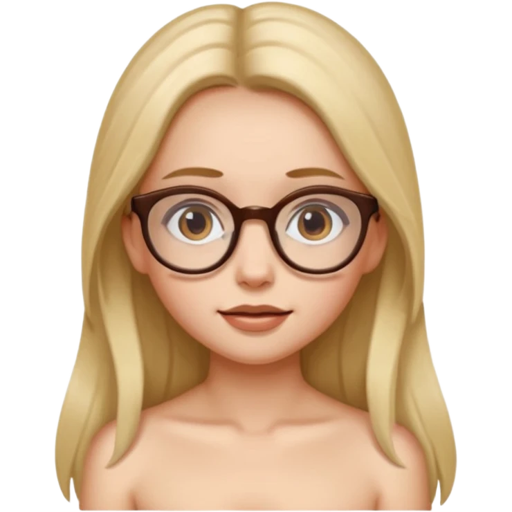 girl naked with eye glasses emoji