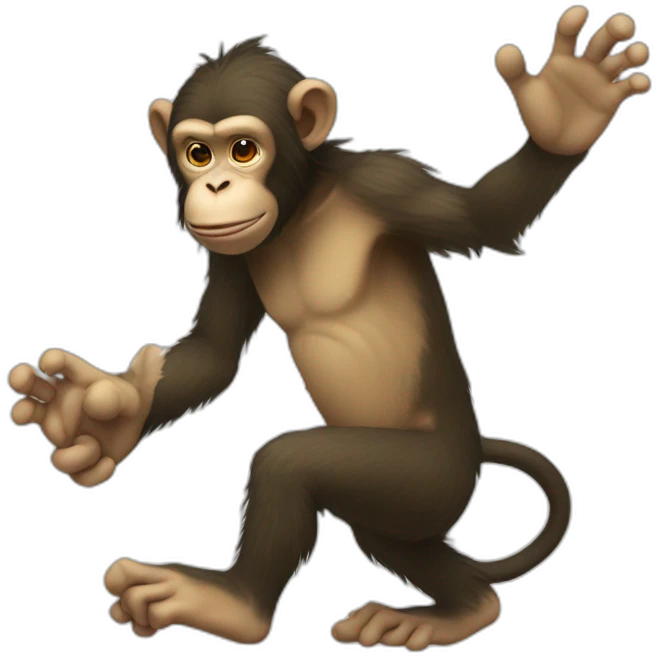 a monkey with the foot over ogre emoji