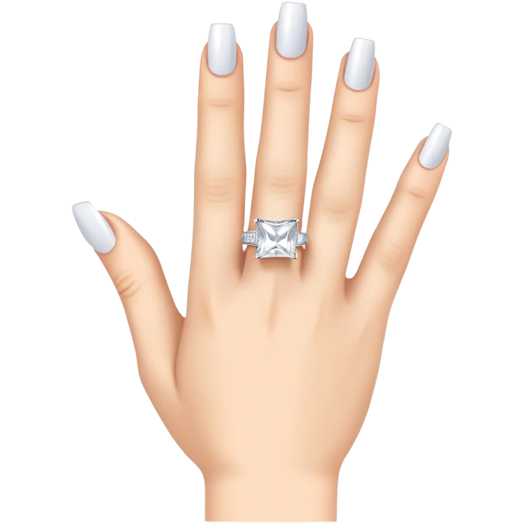 Princess cut silver ring emoji