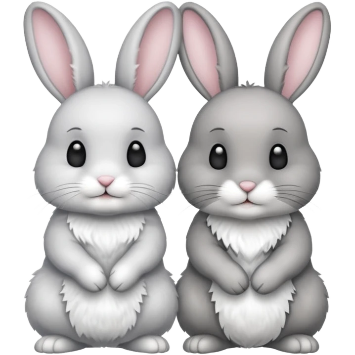 two rabbits colllobrating emoji
