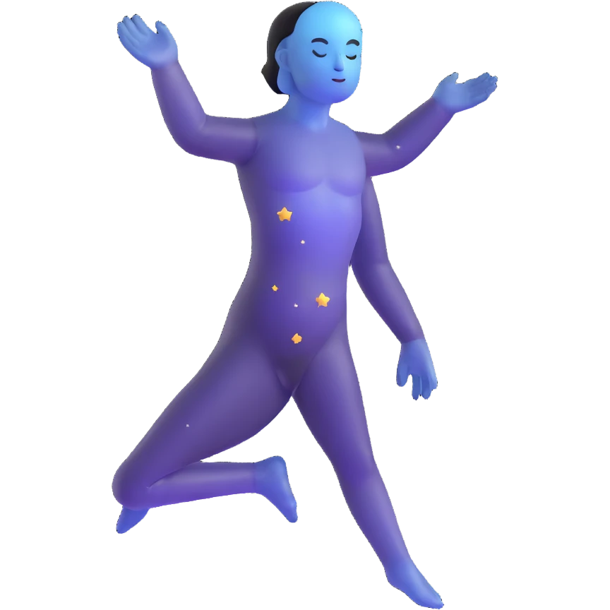 celestial being with universe inside its translucent body emoji