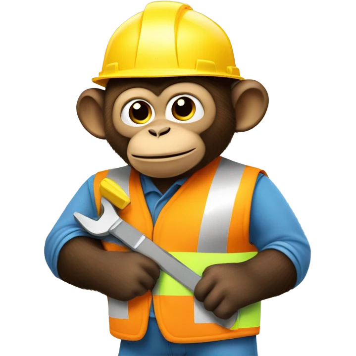 monkey working construction  emoji