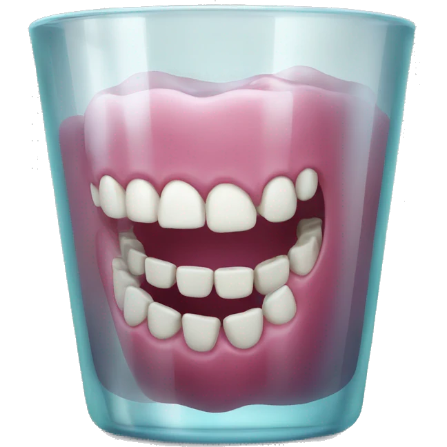 dentures in glass cup emoji