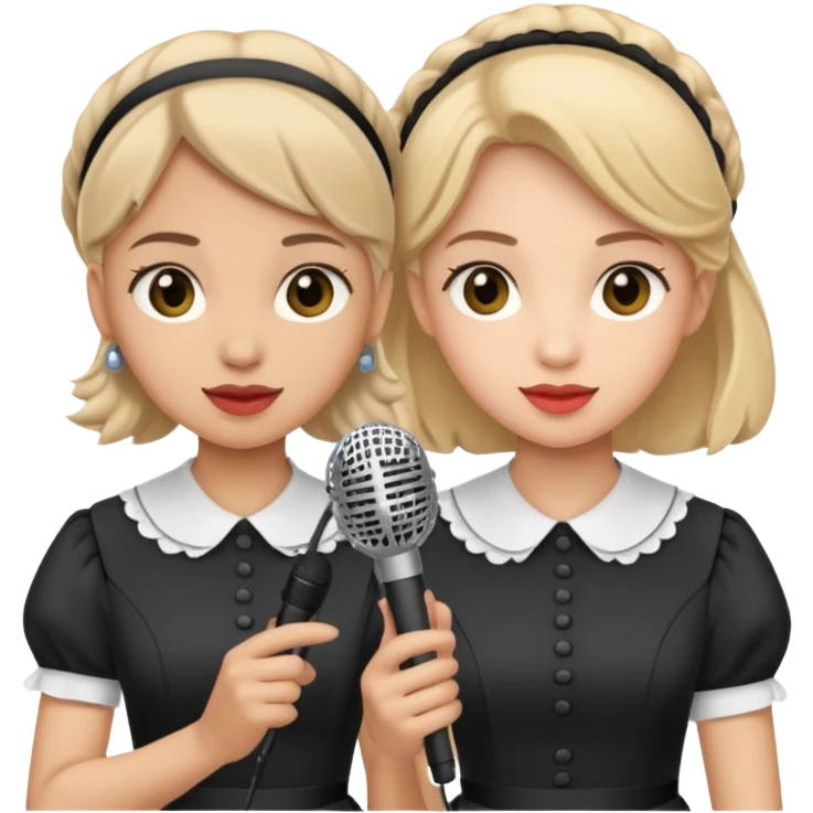two maids are holding the mp emoji