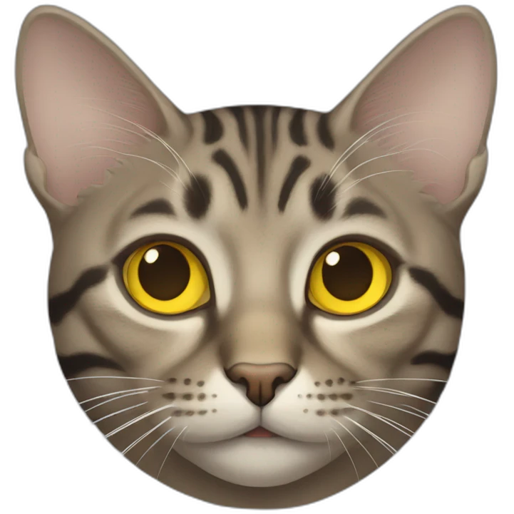 Tabby cat with yellow eyes emoji