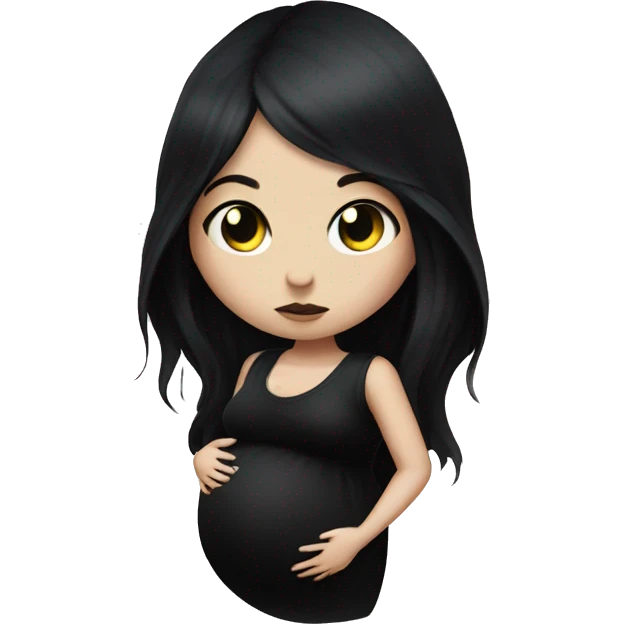 Pregnant goth girl emoji