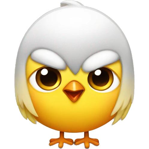 little angry  chick with brown eyes emoji