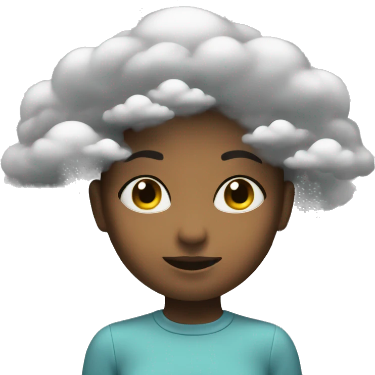 girl behind cloud emoji