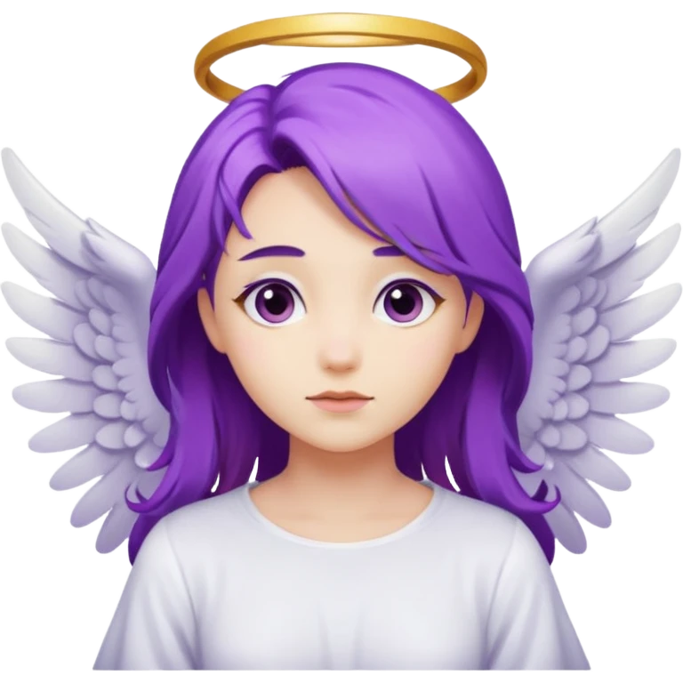 differnt angel with purple hair with wings emoji