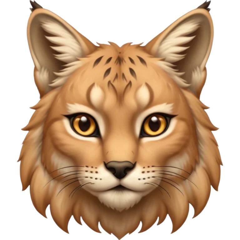 A high-resolution photo-realistic digital illustration of a majestic young lynx, chest upward  emoji