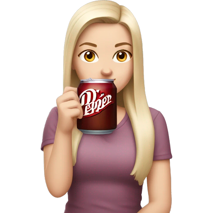 white girl drinking a dr pepper  emoji
