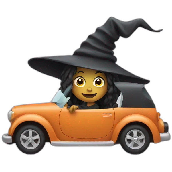 Witch in an car emoji