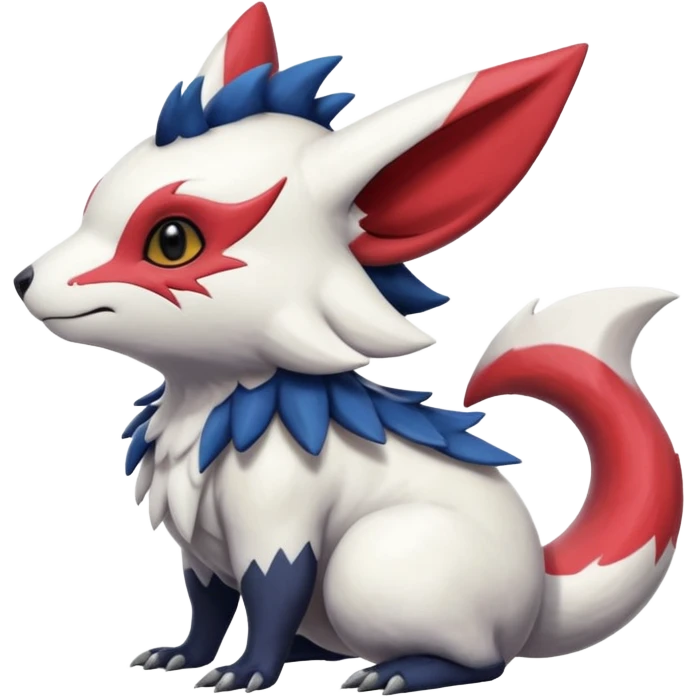 Scaly furry cute realistic painted smooth glossy Zangoose-Salandit-Minccino-Absol-fusion emoji