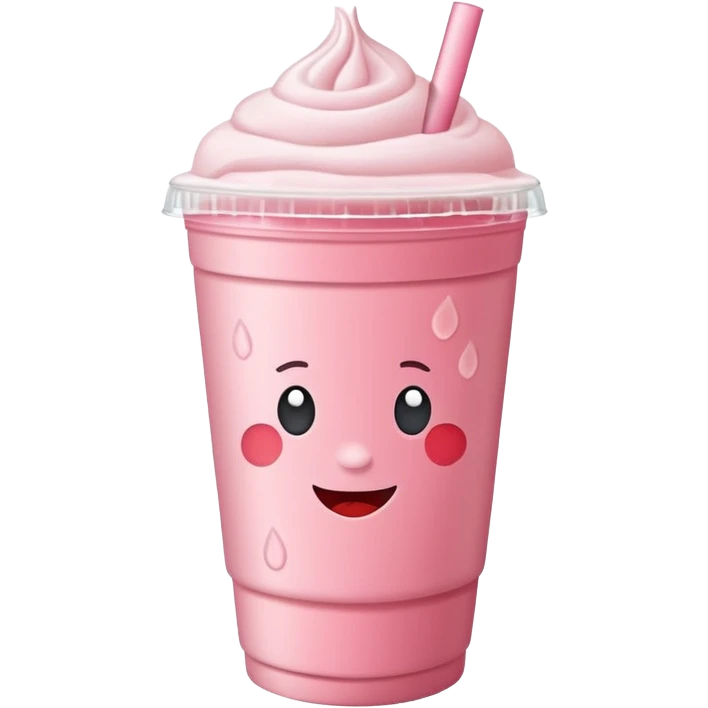 realistic iced strawberry latte from blank street with flat lid emoji
