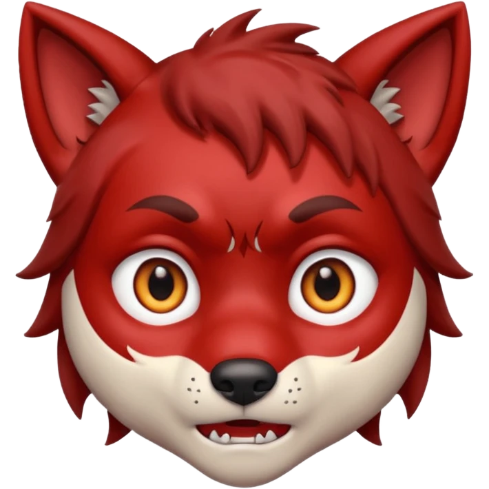 Wolf Boy Red Scared emoji