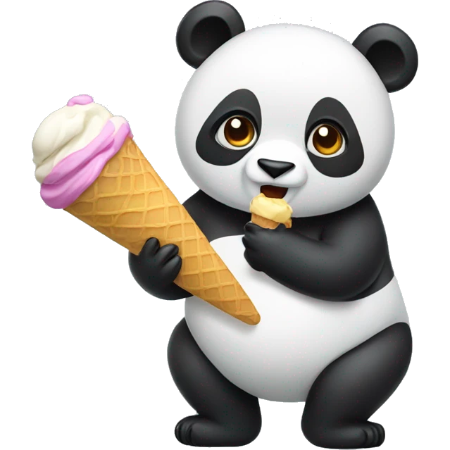 Panda eating ice cream  emoji