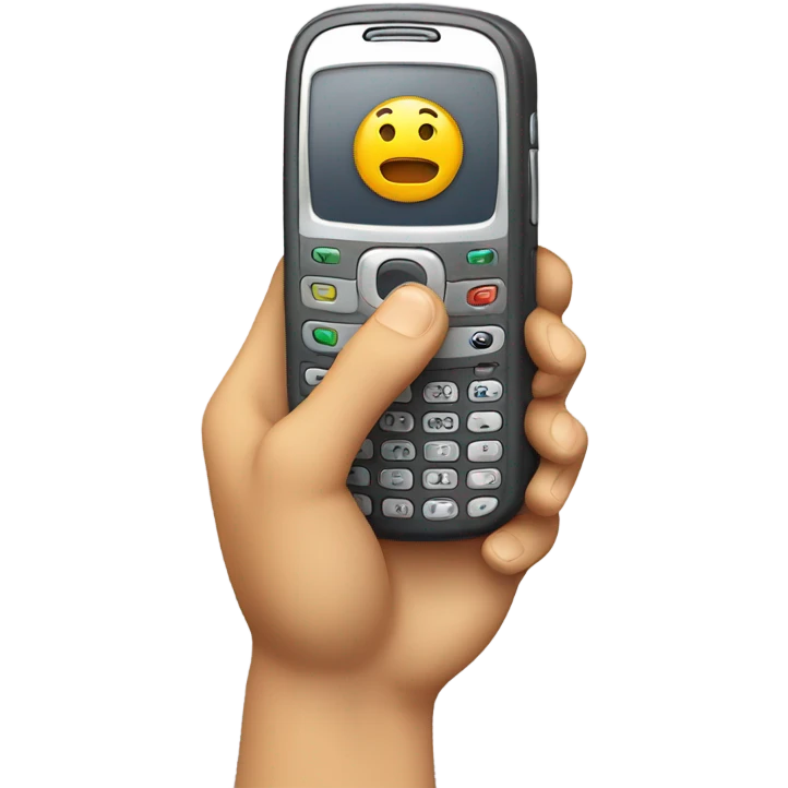 mobile phone with waving hand emoji