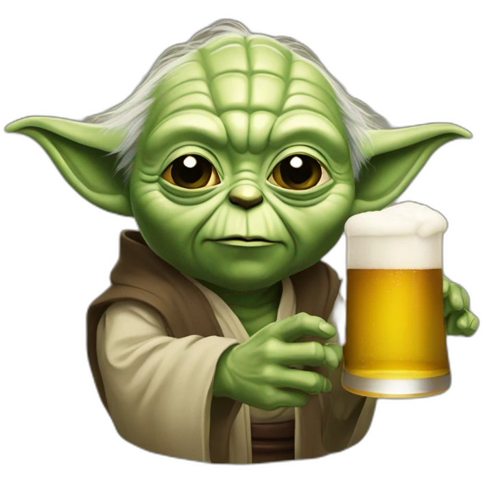 Maître Yoda qui boit une bière emoji
