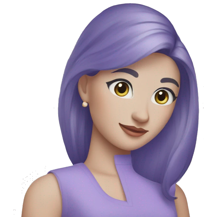 A young woman with lavender kurti white spots showing left side emoji