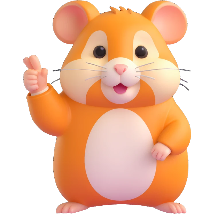 stylized hamster character, exaggerated thumbs down hand, disappointed expression emoji