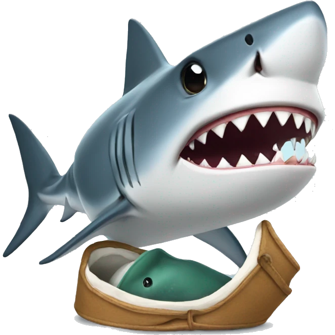 shark eatting hat emoji