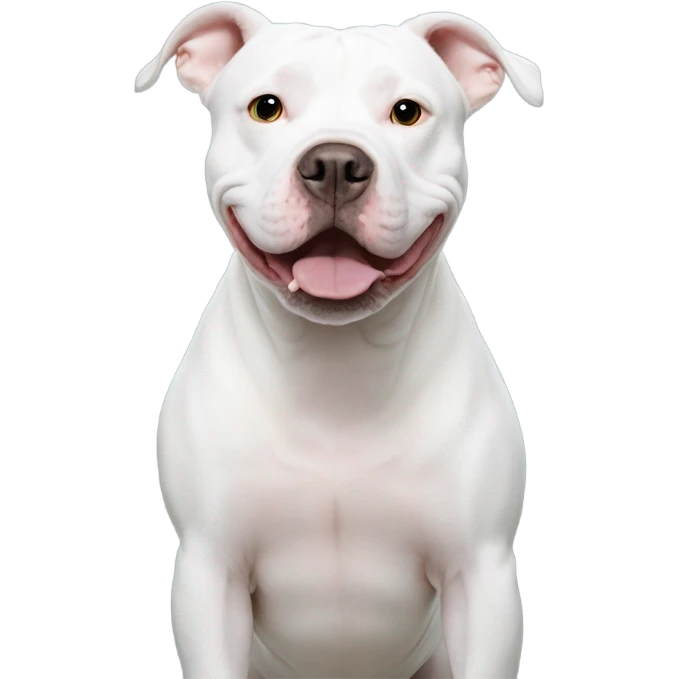 White pitbull on top of white beluga whale emoji