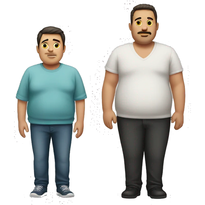 fat and skinny man emoji