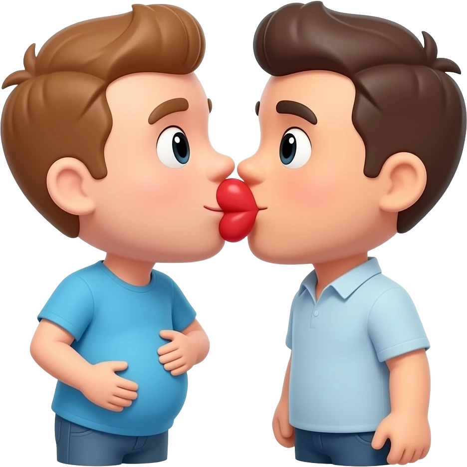 pregnant Roblox with another man standing next to him logo they the man is pregnent are kissing emoji