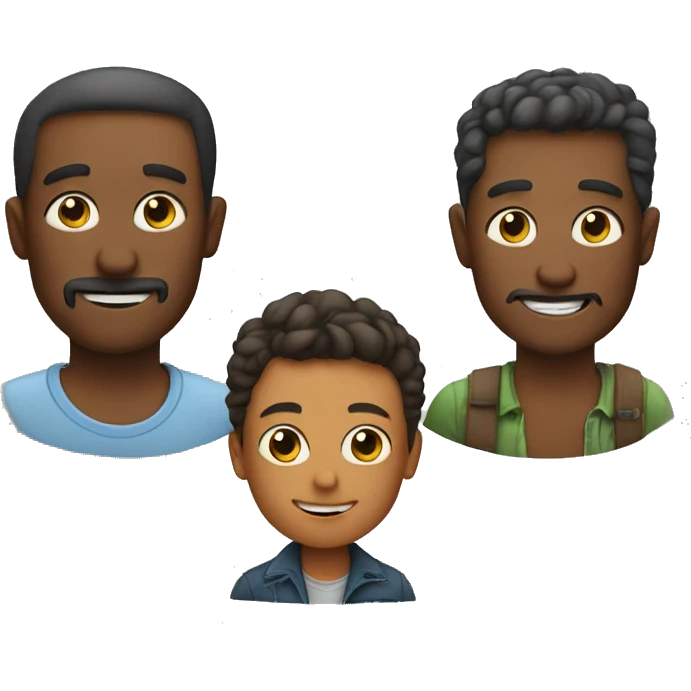 A couple of men with children emoji