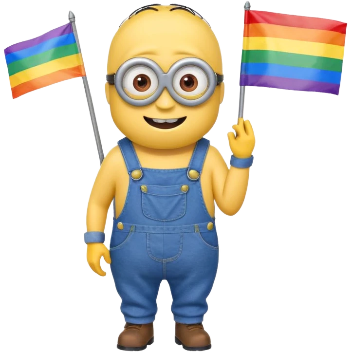 Minion with pride flag emoji