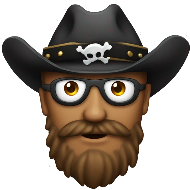 Cowboy Emoji with a pirate eye patch emoji