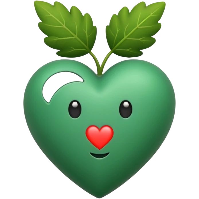 Quiero un corazón color verde pino emoji