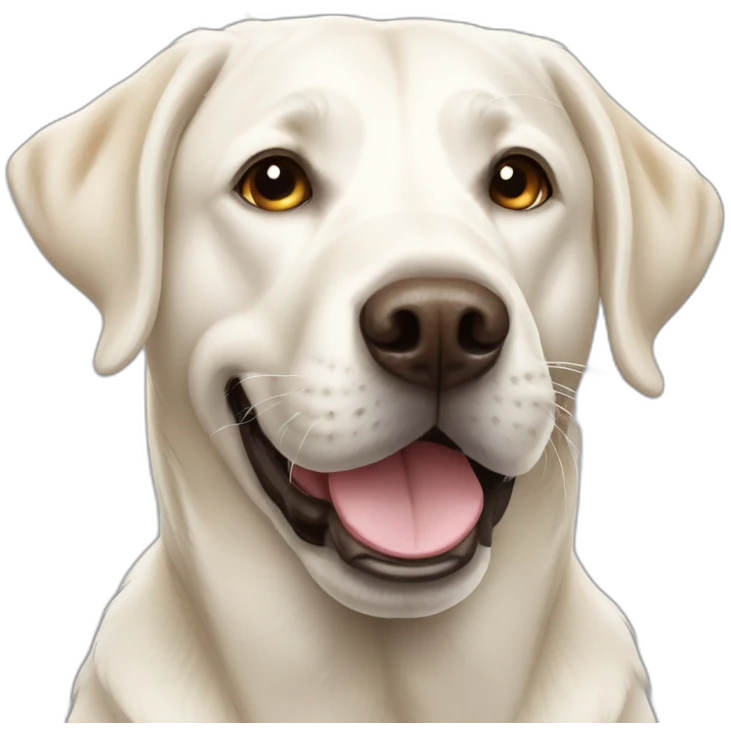 White Labrador happy emoji