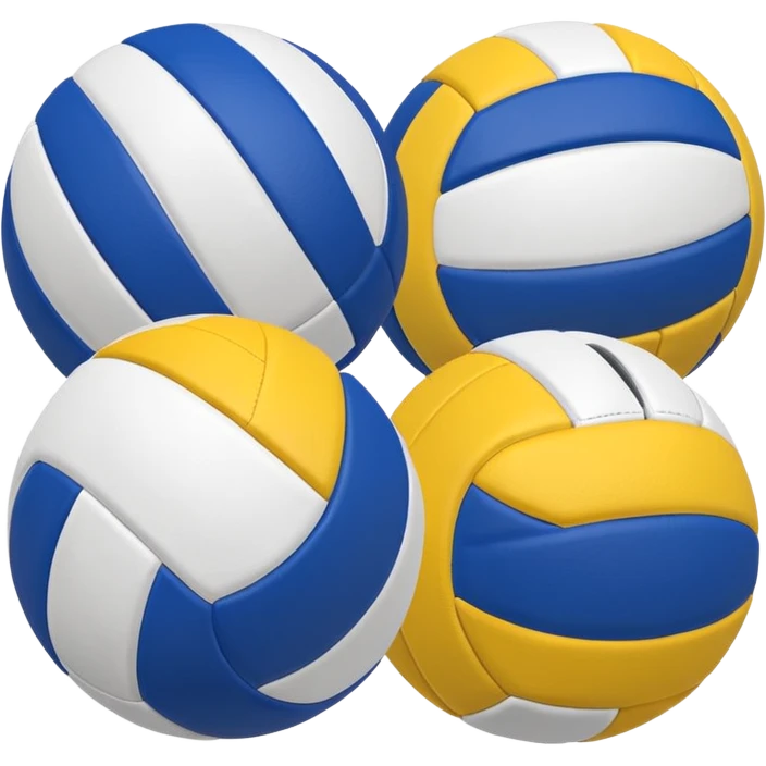 Pelotas de voley azul blanco y amarillo emoji