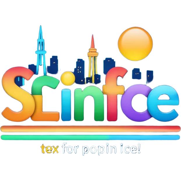I need a stencil text for SF Lights, colorful, inviting emoji