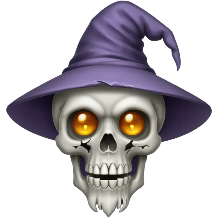 Weird shocked wizard skull emoji