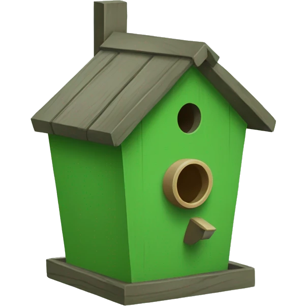 green birdhouse aviary emoji