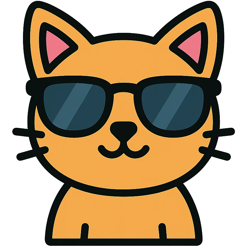 cat wearing sunglasses color icon emoji