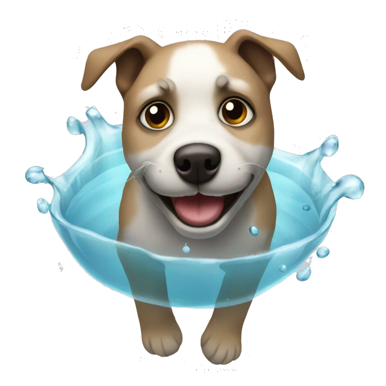 Perro tomando agua  emoji