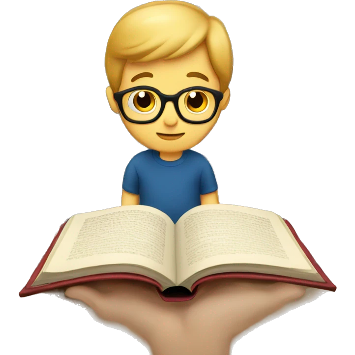 reading book boy emoji