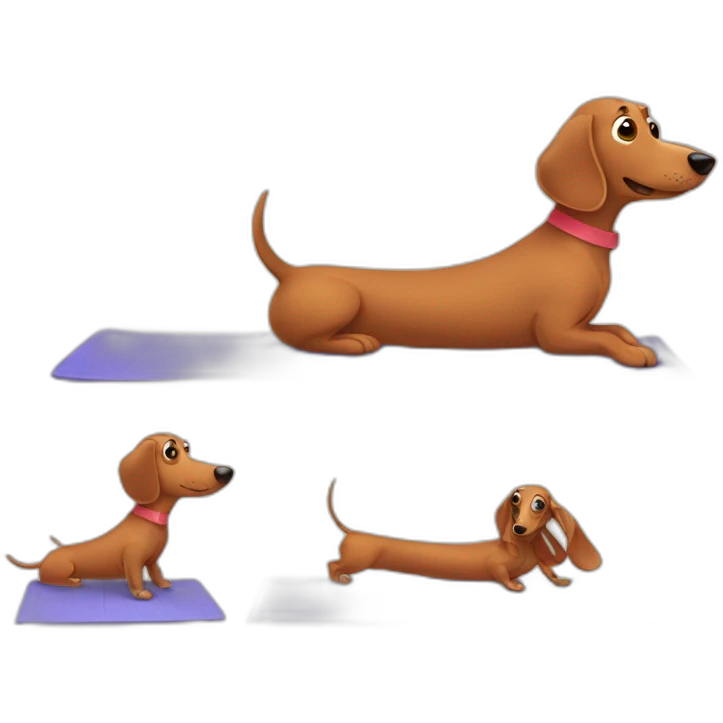 daschunds doing pilates emoji