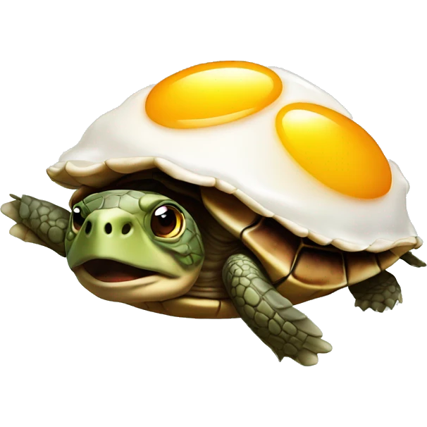 turtle with fried egg on top emoji