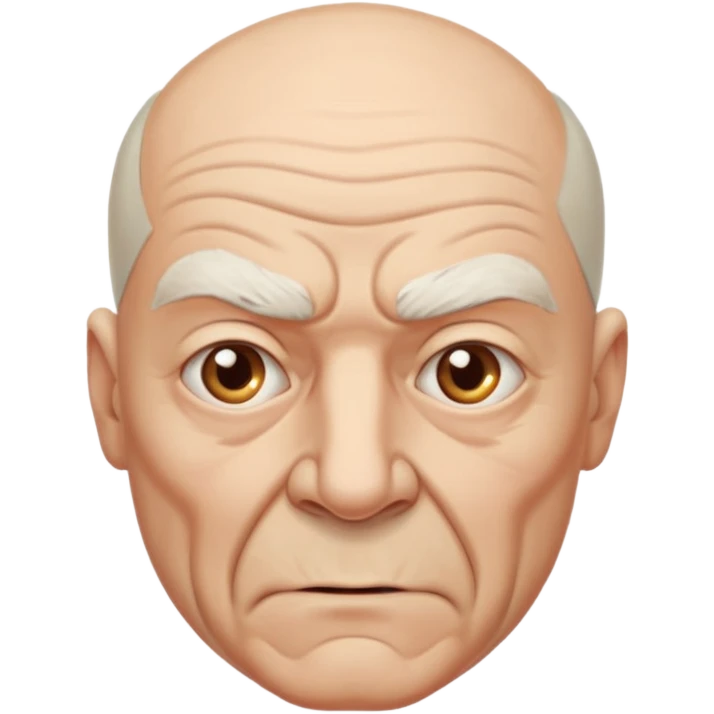 aggressive elderly man, bald head emoji
