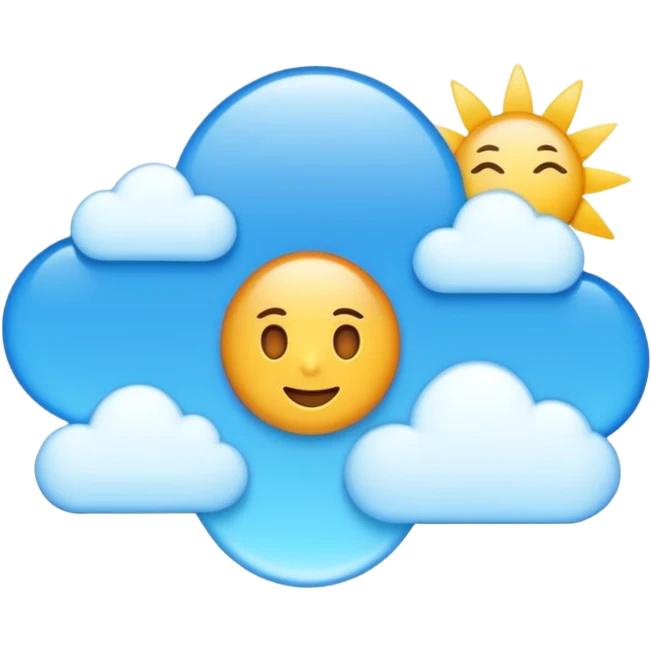 Bright sun shining in clear sky emoji
