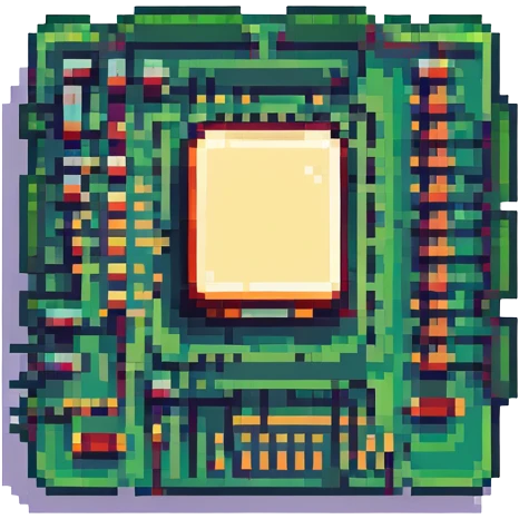 CPU processor, pixel art style, retro feel emoji
