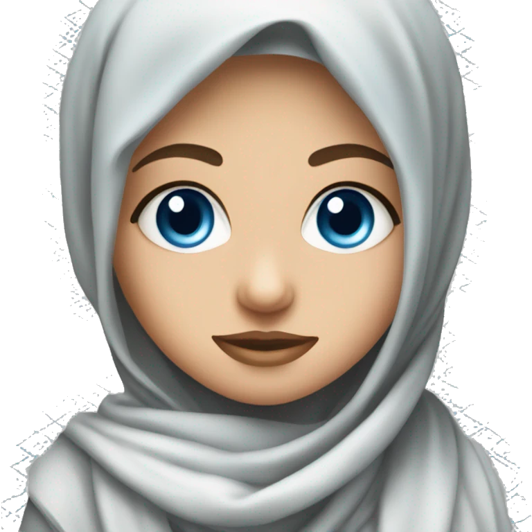 Blue eyed girl wearing keffiyeh emoji