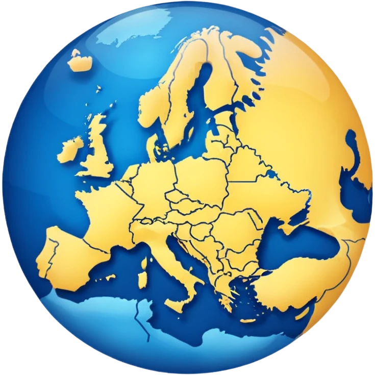 Point in Europe map blue emoji