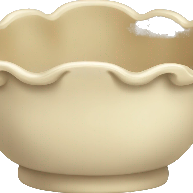 Beige scalloped bowl emoji