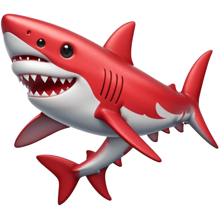 red glitter shark happy emoji