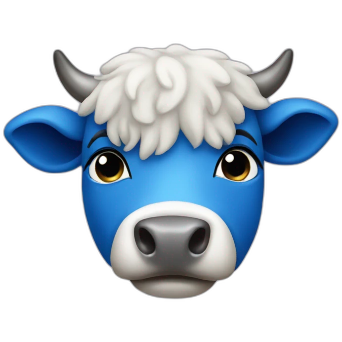 Blue cow emoji